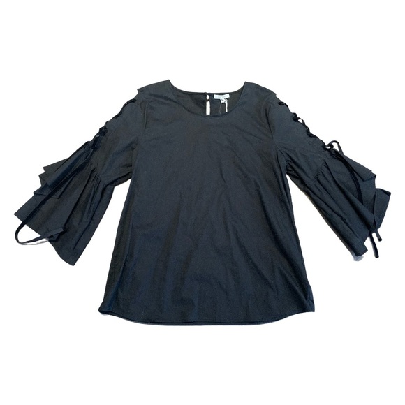 Pleione Tiered Bell Sleeve Lace-Up Top – NWT - Picture 2 of 11